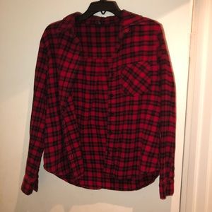 Button Up Plaid Flannel Shirt